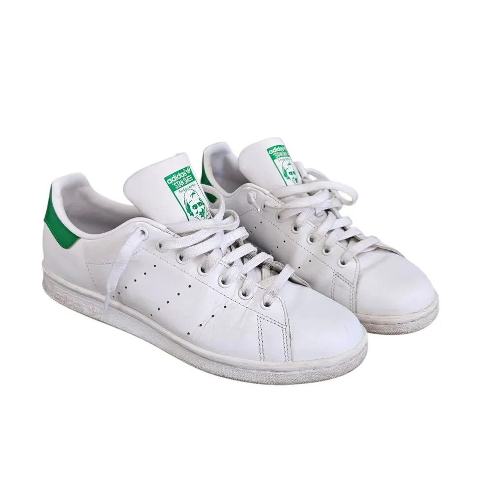 Adidas Originals Stan Smith Sneaker Men's 9 White Green Low Top Athletic Shoes